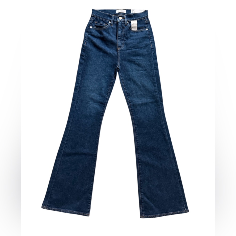 Women’s Loft Slim Flare High Rise Jeans Regular Size 24 NWT Dark Wash